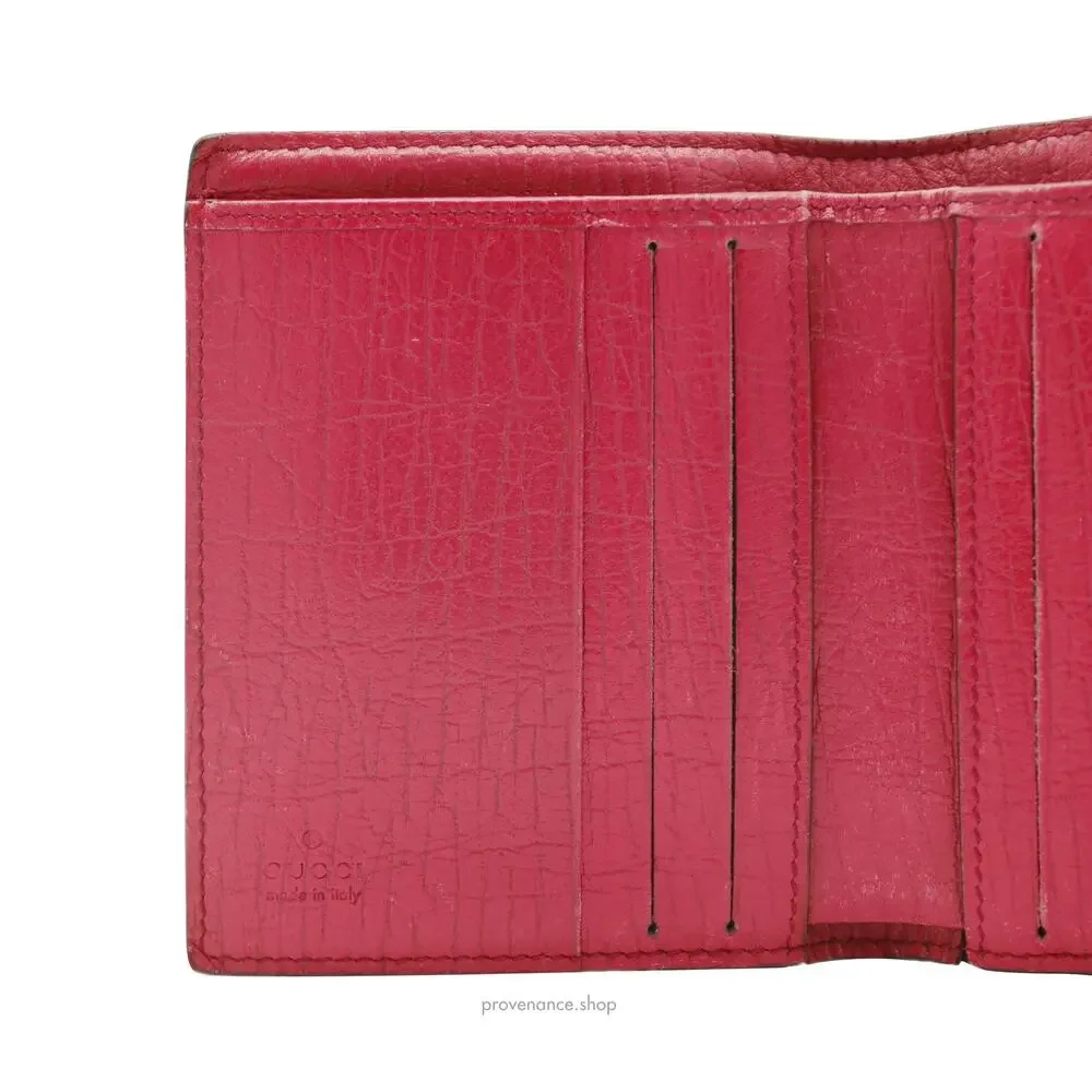 🔴 Gucci Trifold Wallet - GG Supreme Pink - Picture 8 of 9